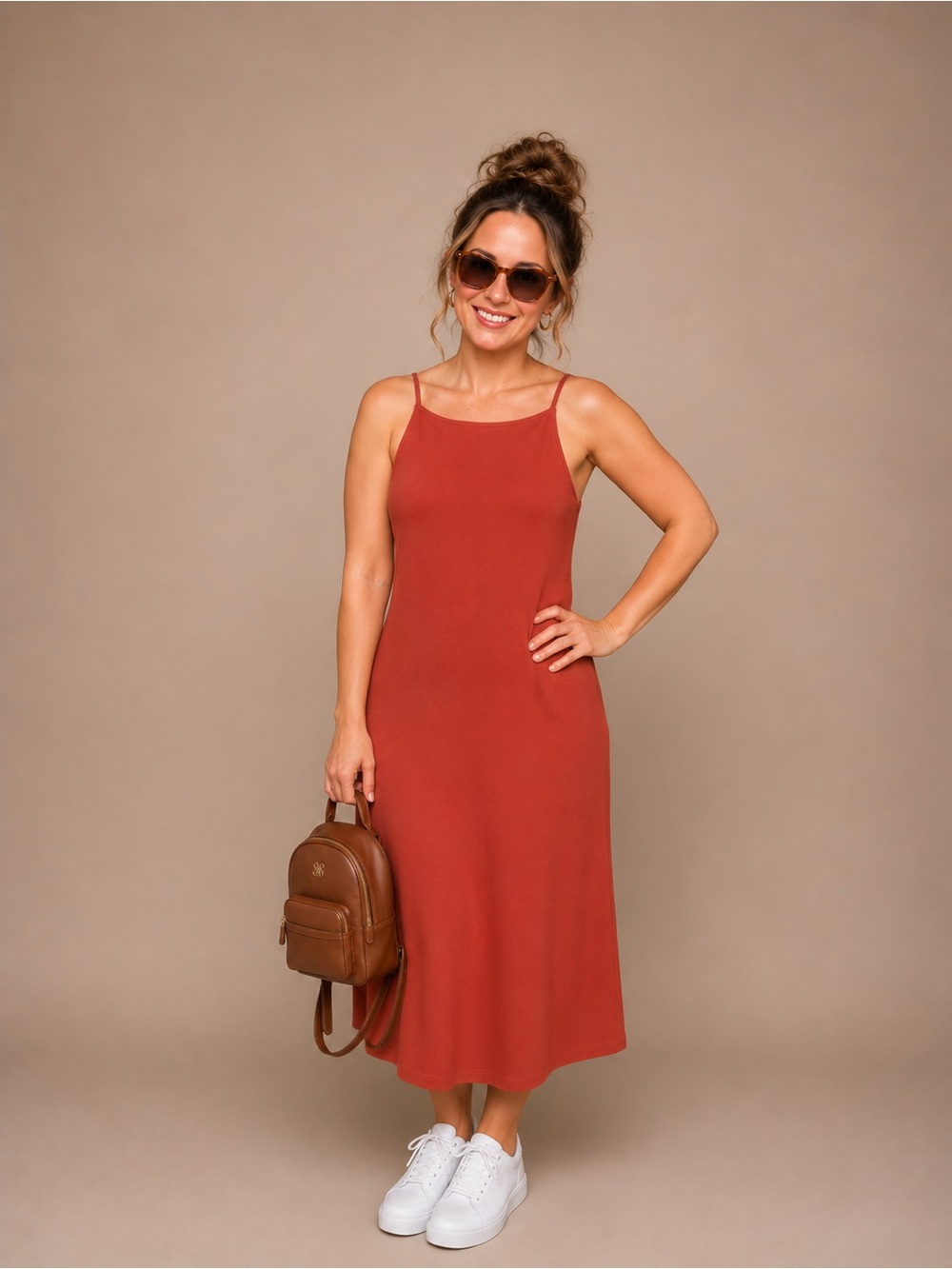 Old Navy Rust Orange Sleeveless Maxi Dress